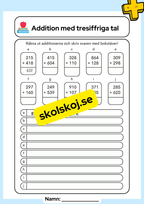 Addition och subtraktion med tresiffriga tal