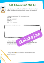 Algebraövningar - Årskurs 7 - 9