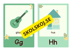 Roliga och söta bokstavskort i glada färger