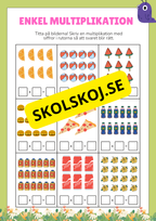 Enkel multiplikation - Häfte - Tema monster