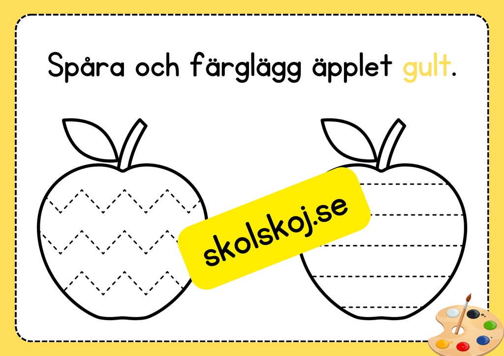 Spåra och färglägg frukter