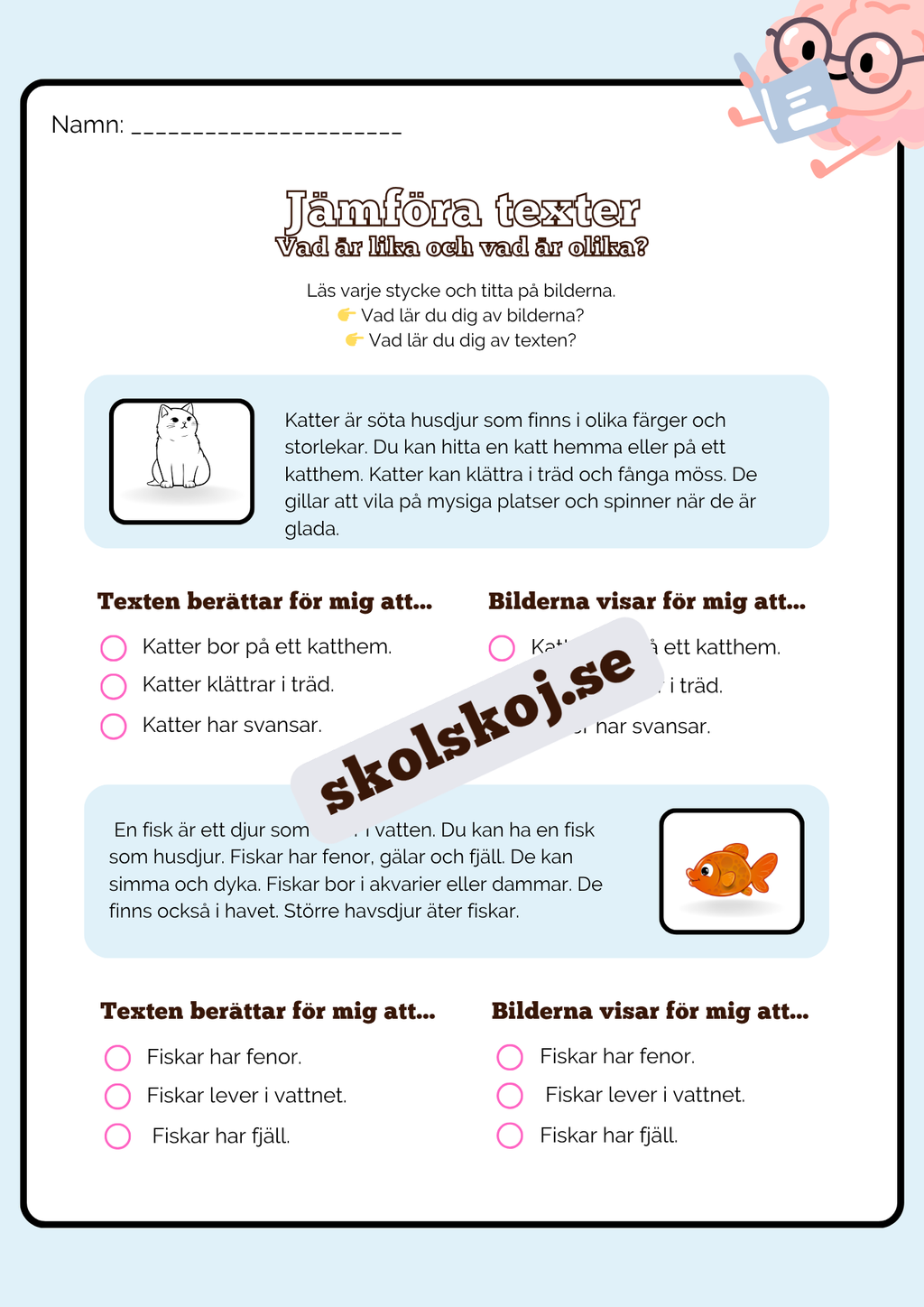 Jämföra texter - Årskurs 2 - 4