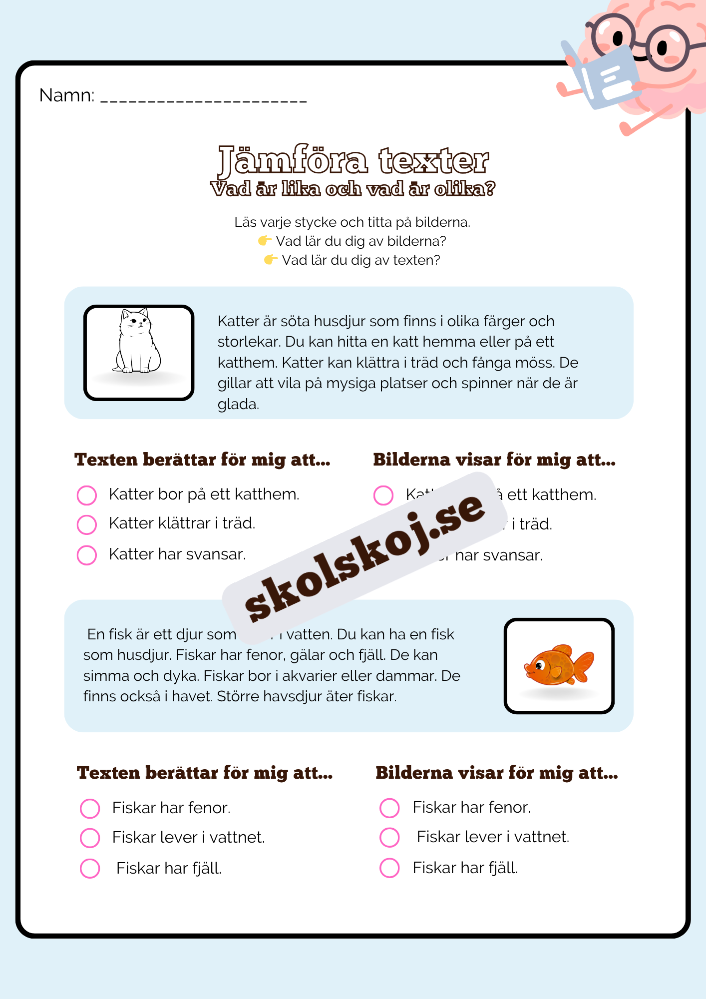 Jämföra texter - Årskurs 2 - 4