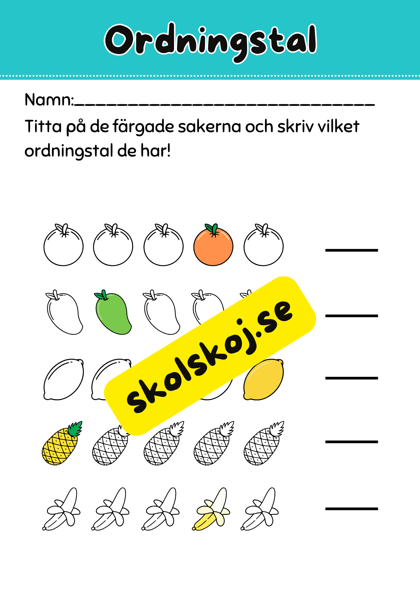 Ordningstal - Häfte