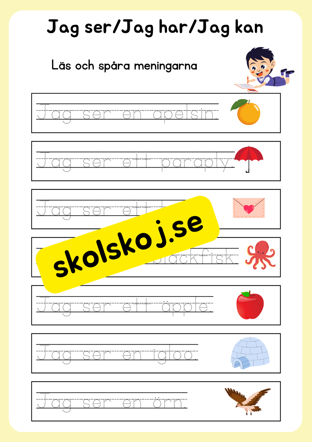 Jag ser, jag har, jag kan - Läs och spåra meningarna