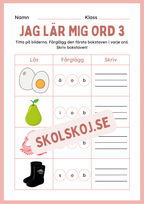 Jag lär mig ord 3 - Häfte