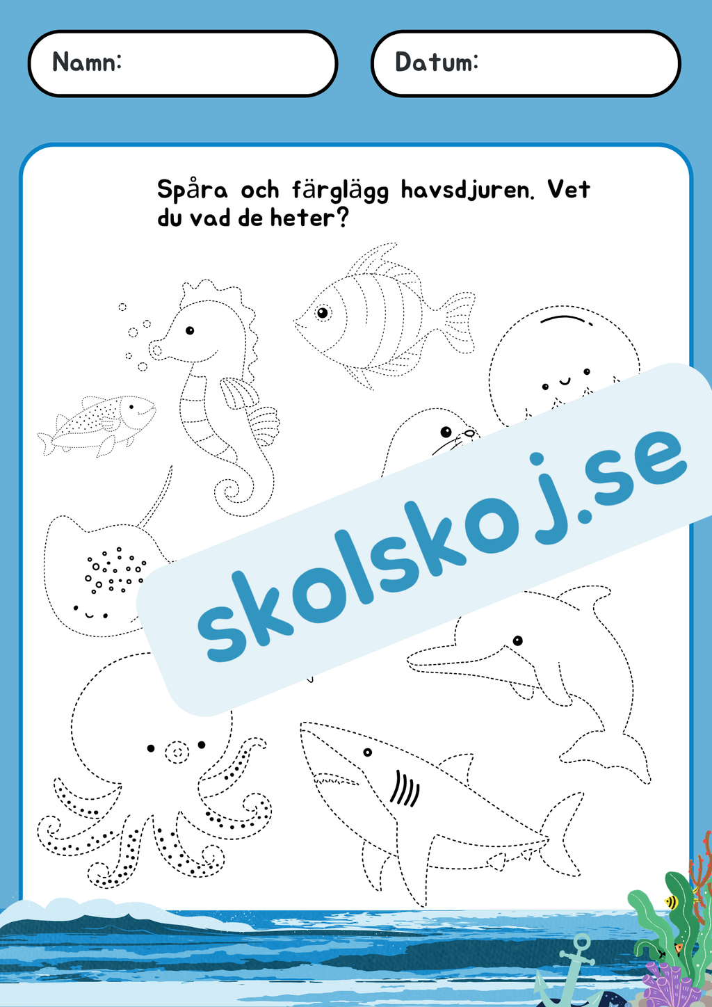 Under havet - Förskola - Förskoleklass - Blandade uppgifter
