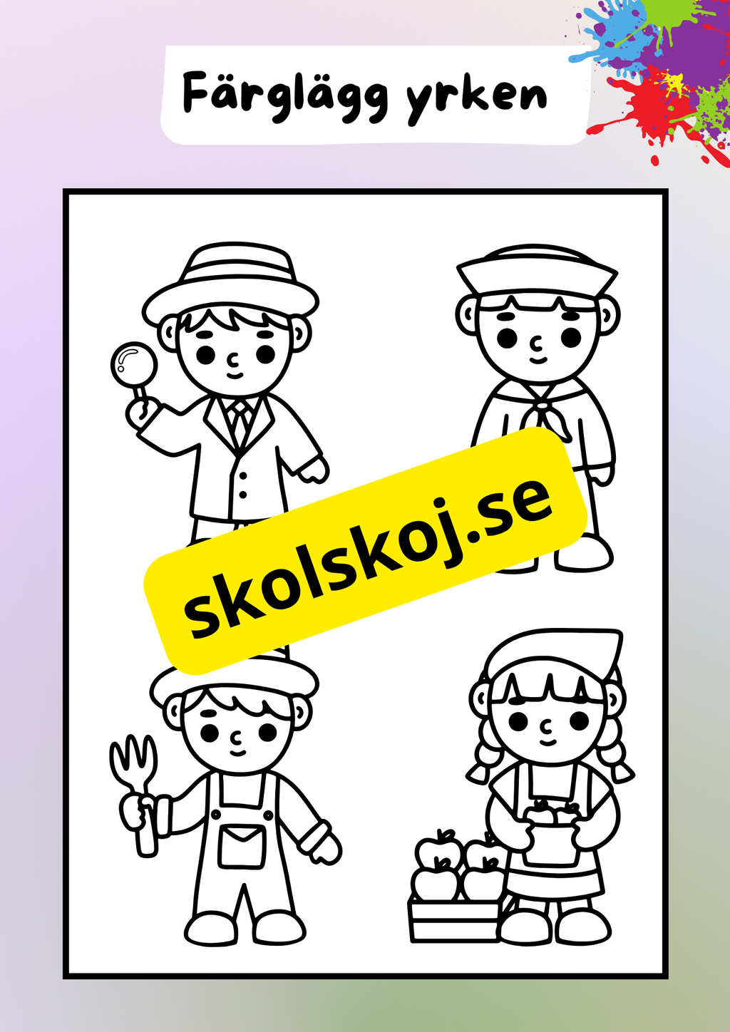 Färglägg yrken