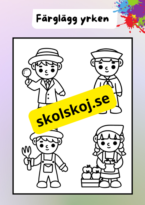 Färglägg yrken