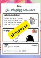 Läs, färglägg och svara - Häfte