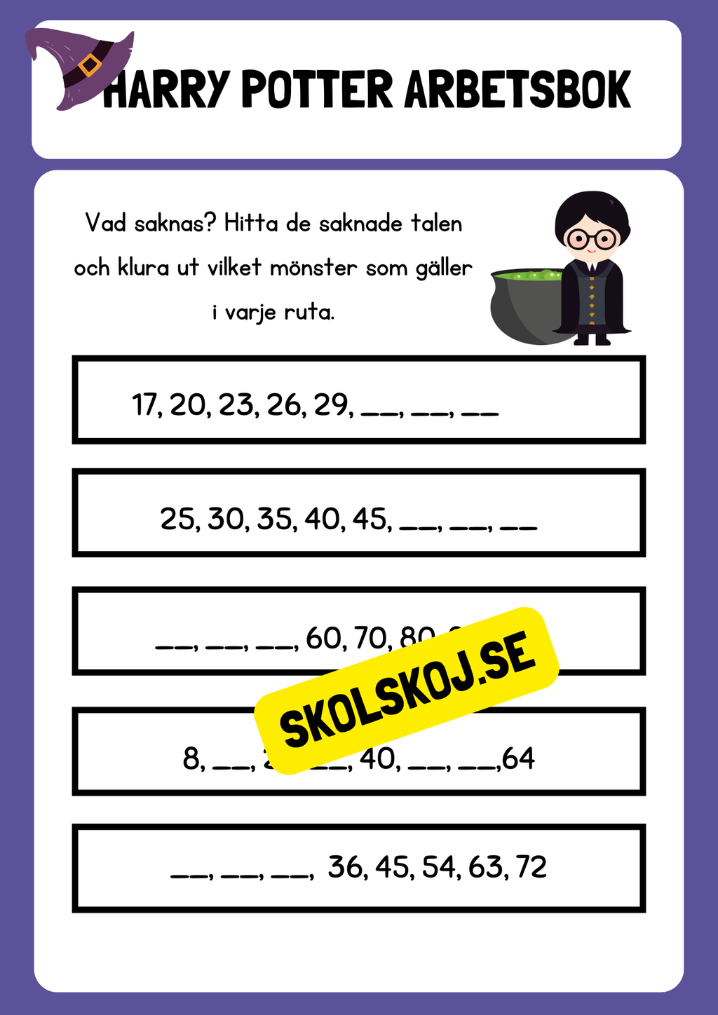 Harry potter - Arbetsbok (21 s) - Fk - Åk 2