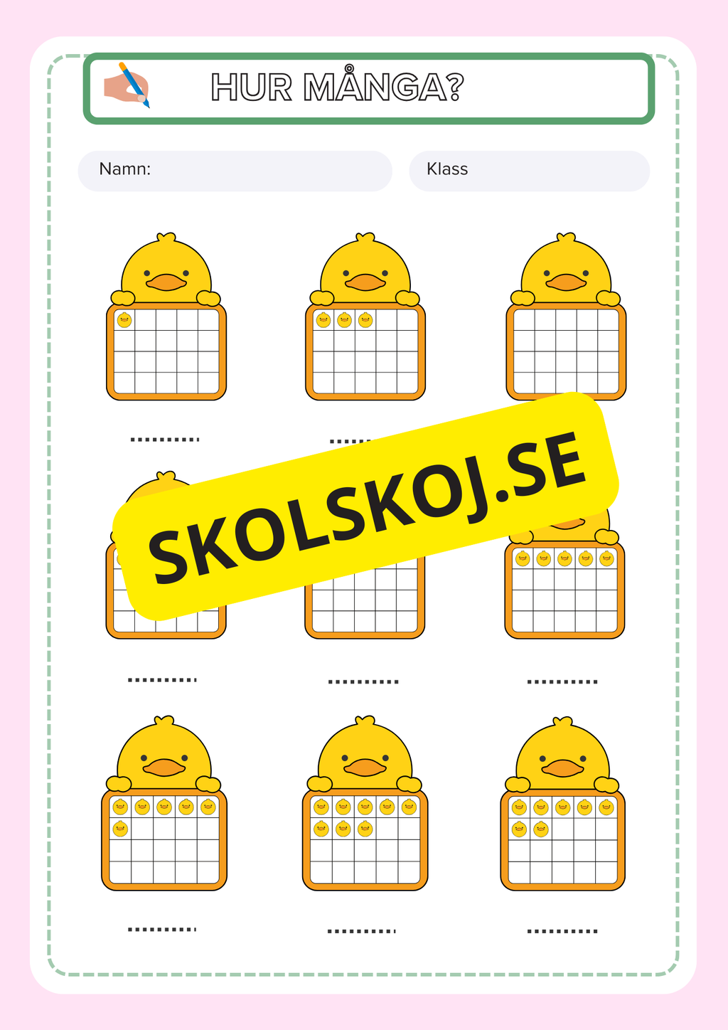 Hur många - Fsk - Årskurs 1