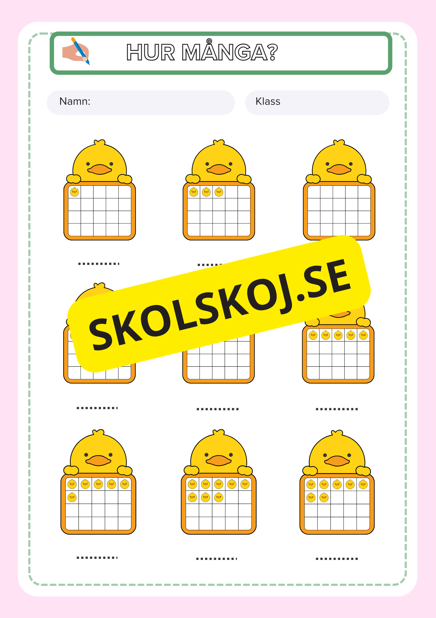 Hur många - Fsk - Årskurs 1