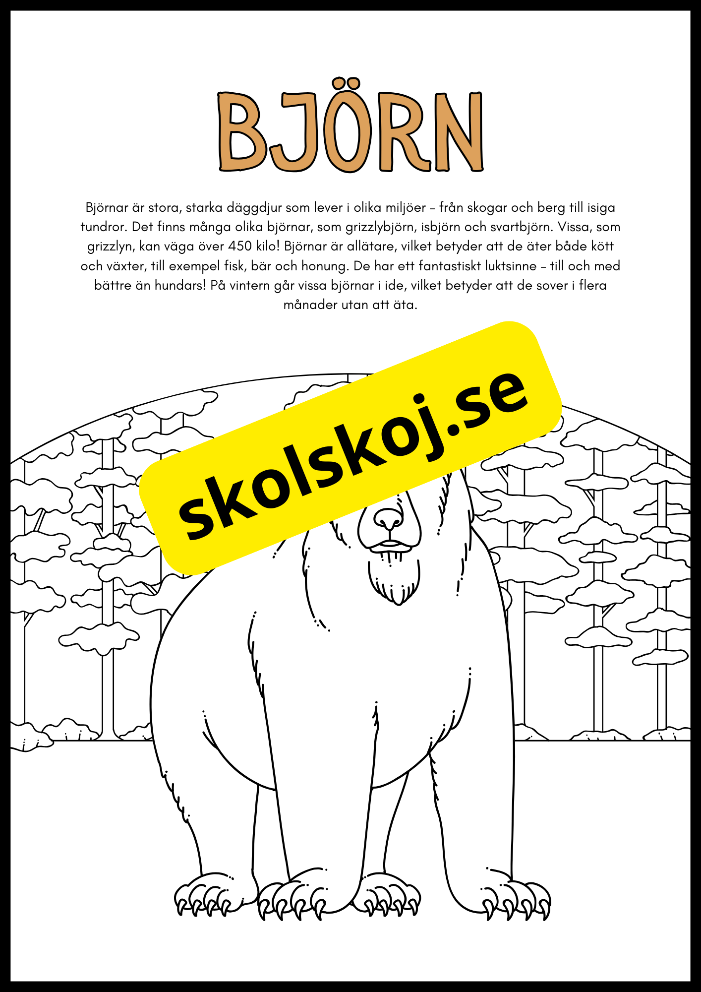 Vilda djur fakta och målarbilder