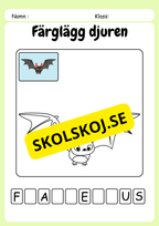 Färglägg, titta och skriv - Häfte