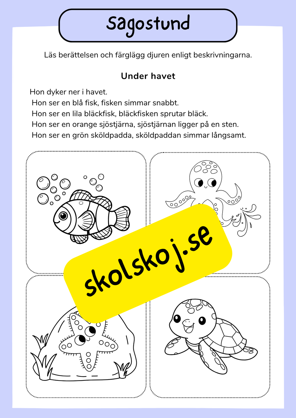 Sagostund - Tema djur - Häfte