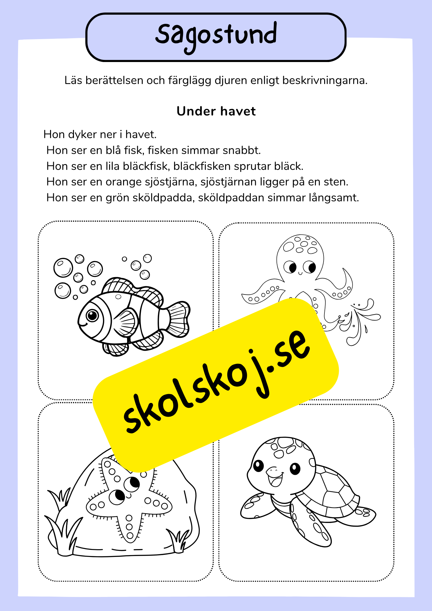 Sagostund - Tema djur - Häfte