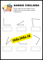 Vinklar - Genomgång och uppgifter - Årskurs 4 - 5