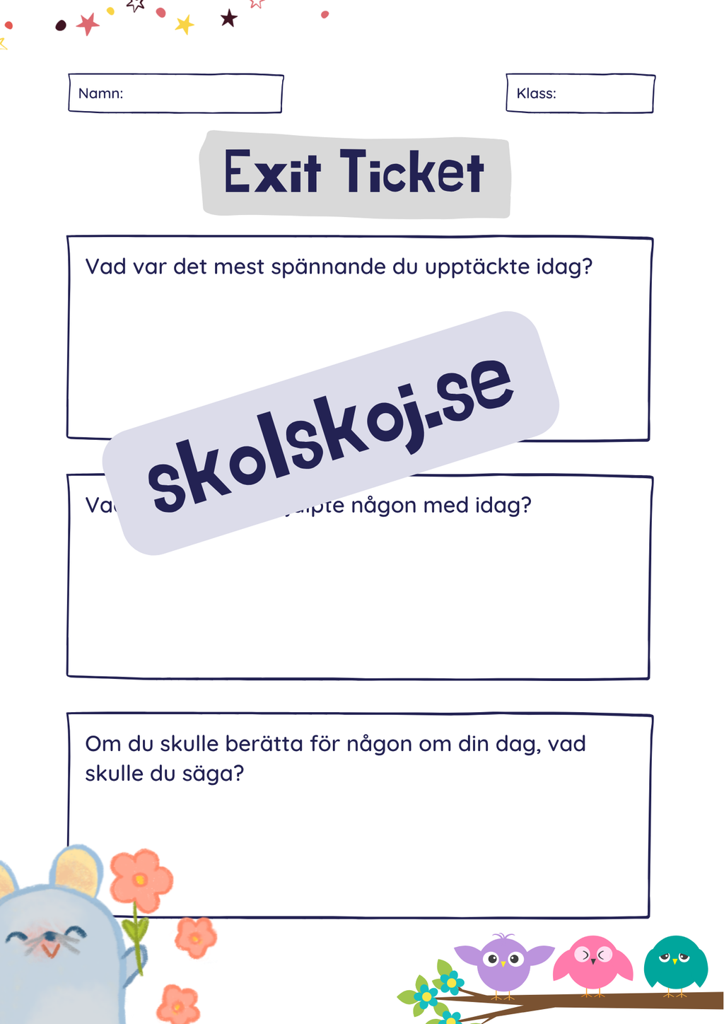 Exit ticket - 8 sidor