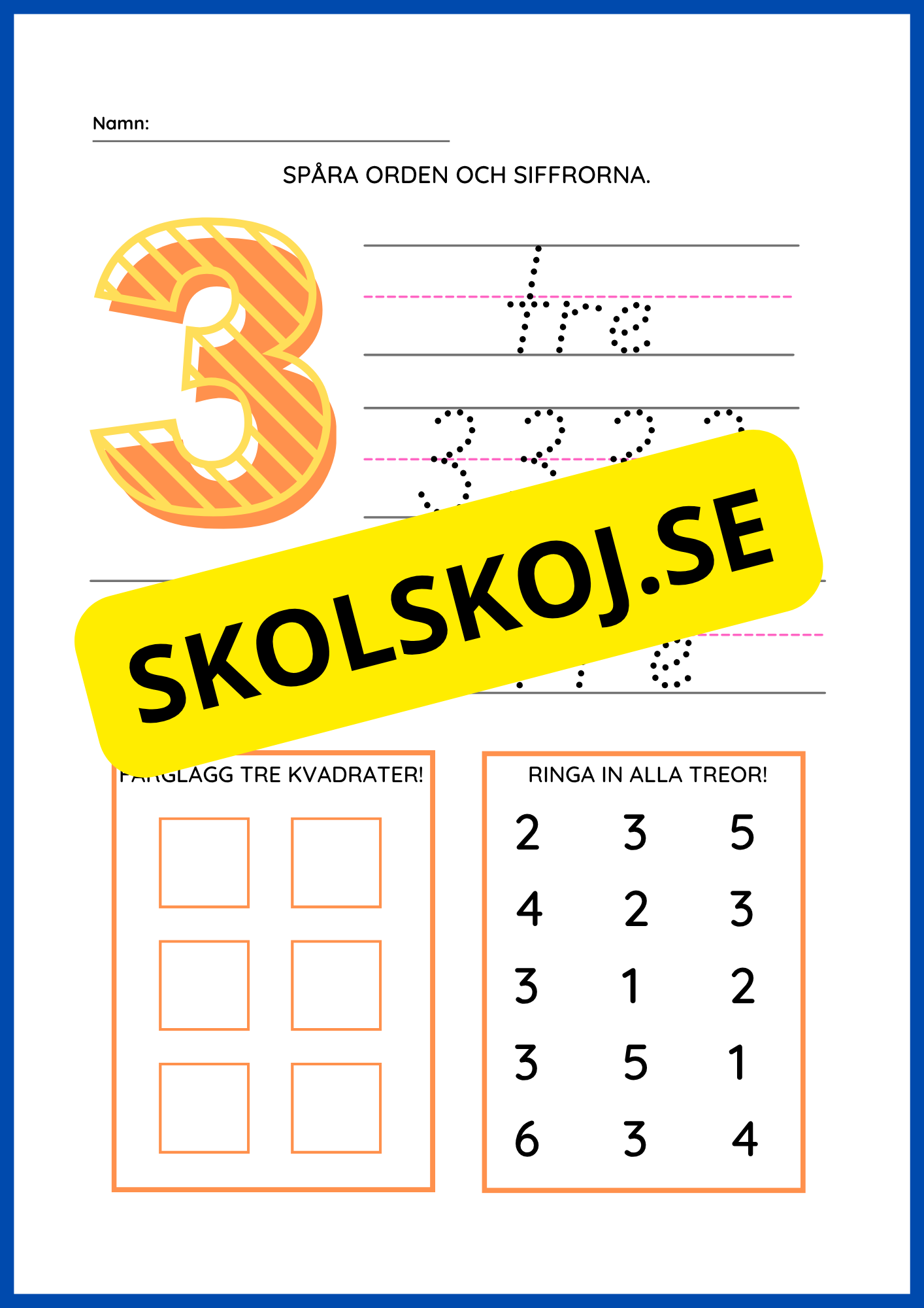 Spåra och lär dig siffror - 0 - 9