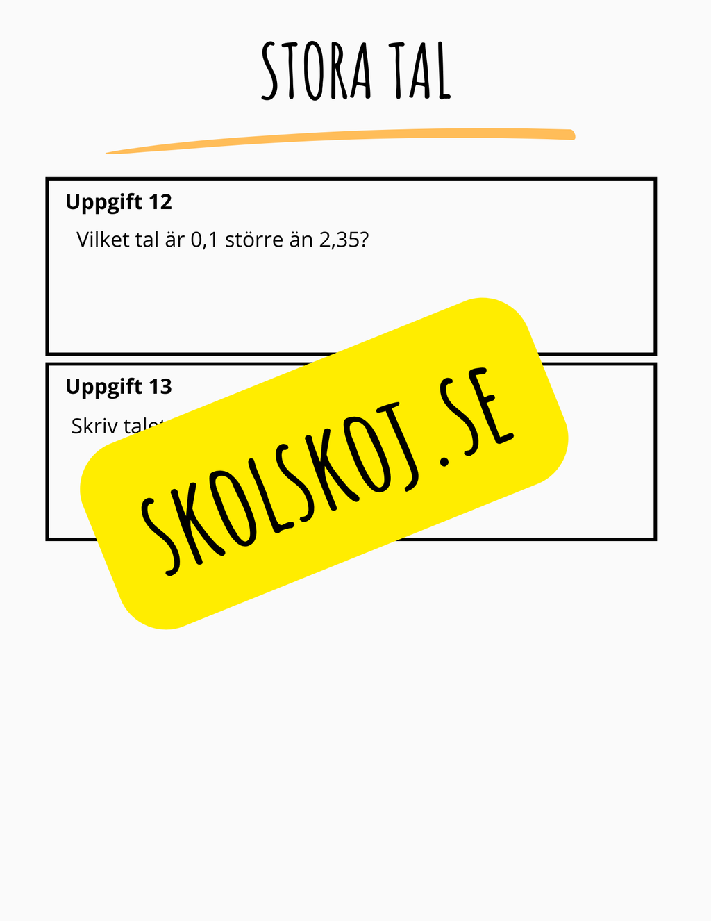 Matematikuppstart – Årskurs 5