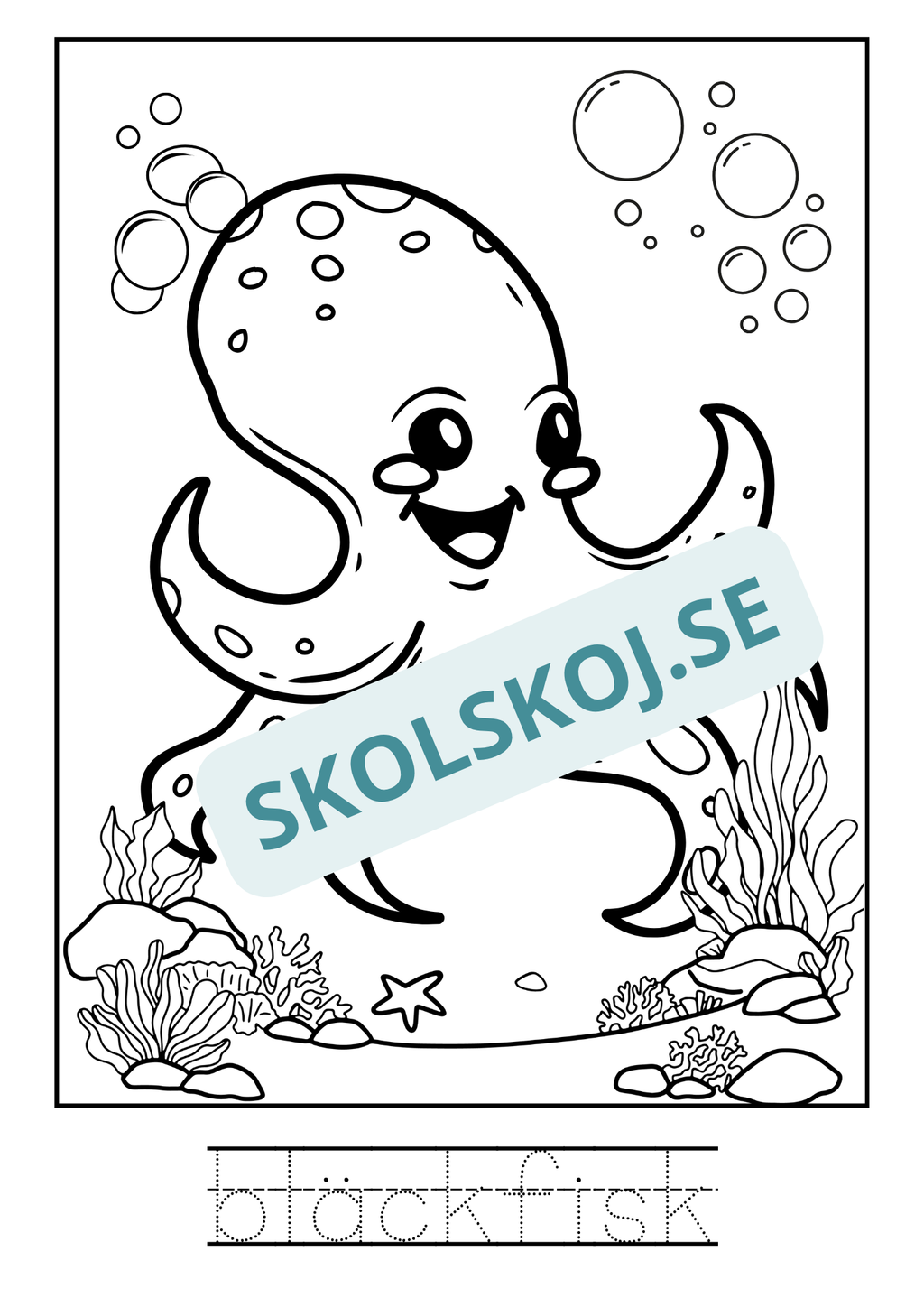 Kompisar i havet - Målarbok