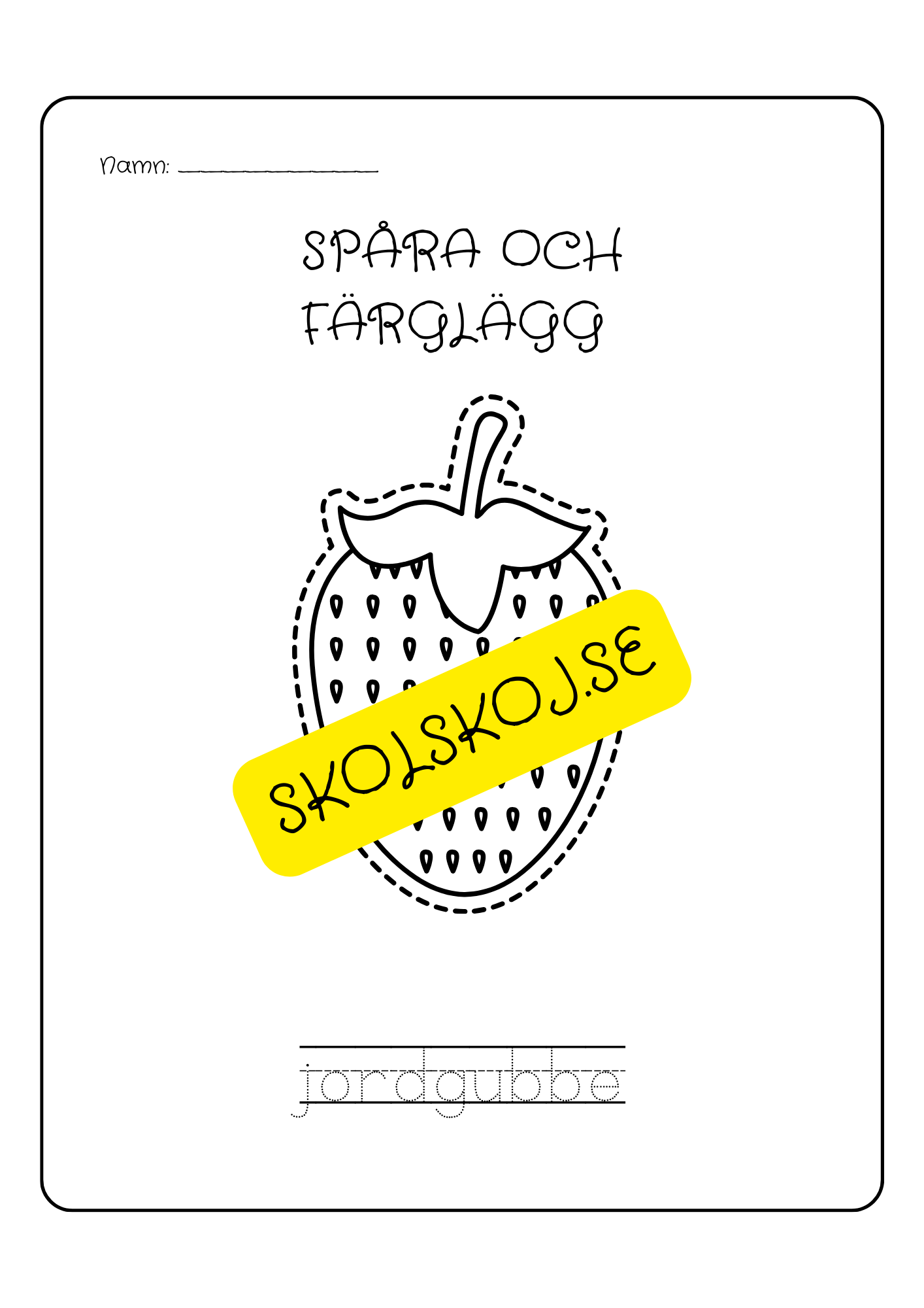 Spåra och färglägg - Tema frukter