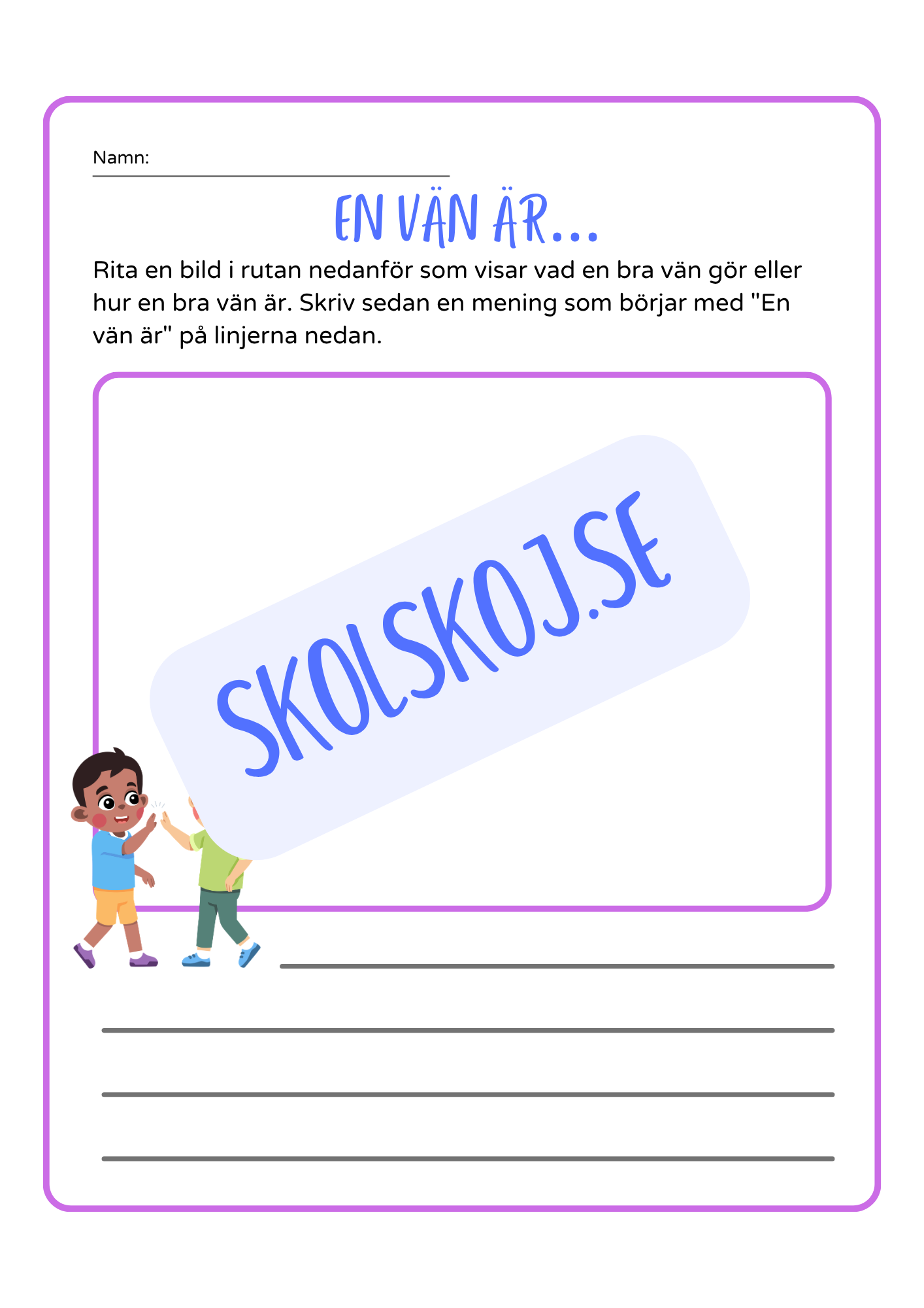 En vän är - Häfte