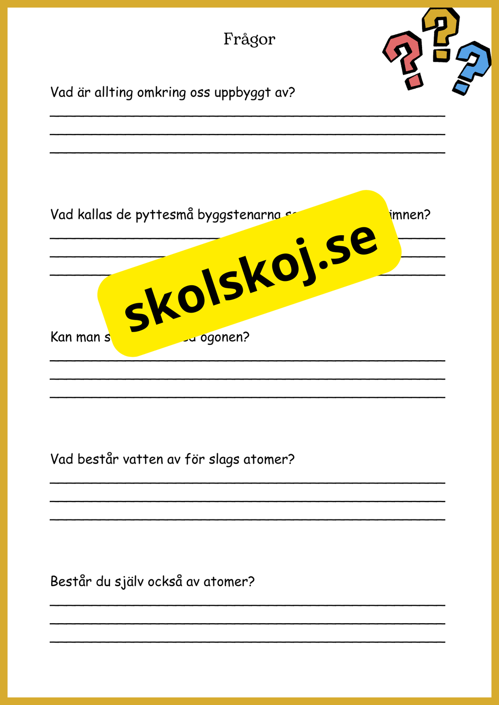 Kemins magiska värld - Fakta + frågor - Åk 4 - 6