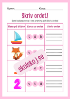 Häfte - Skriv ordet