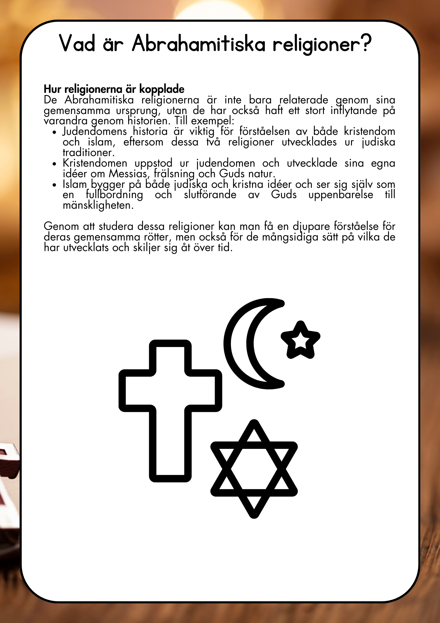 De Abrahamitiska religionerna - Årskurs 4 - 6