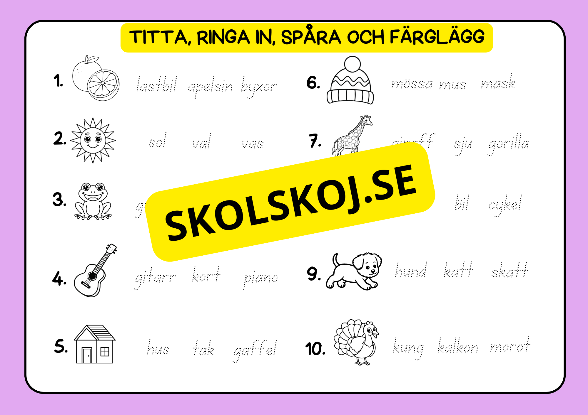 Titta, ringa in, spåra och färglägg