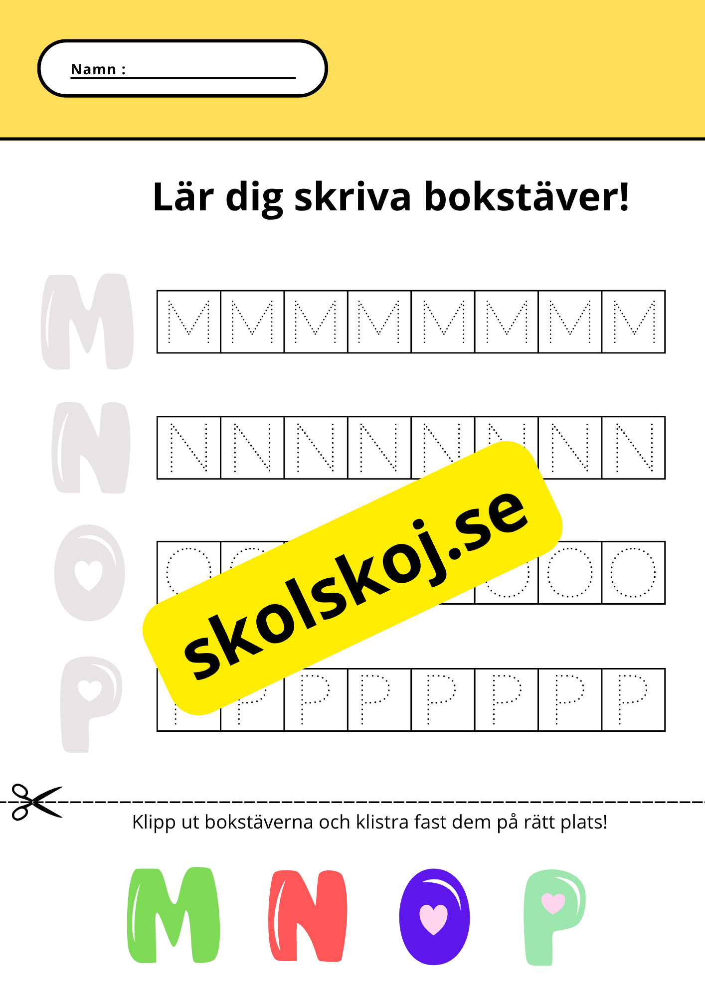 Lär dig skriva bokstäver - Hela alfabetet