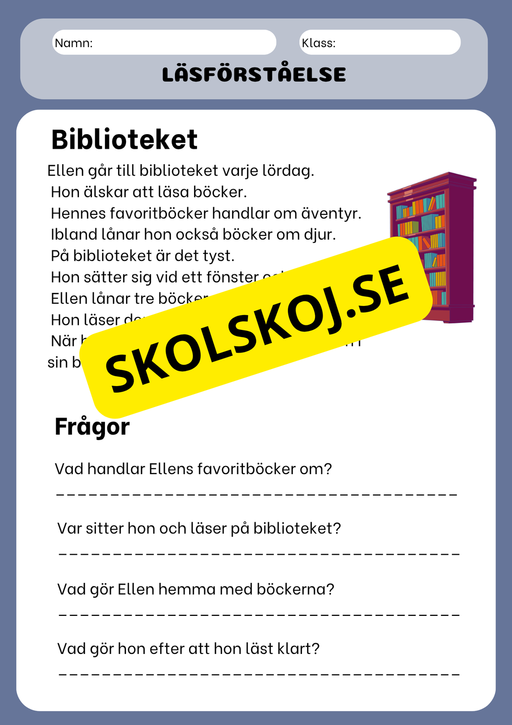 Läsförståelse med korta berättelser