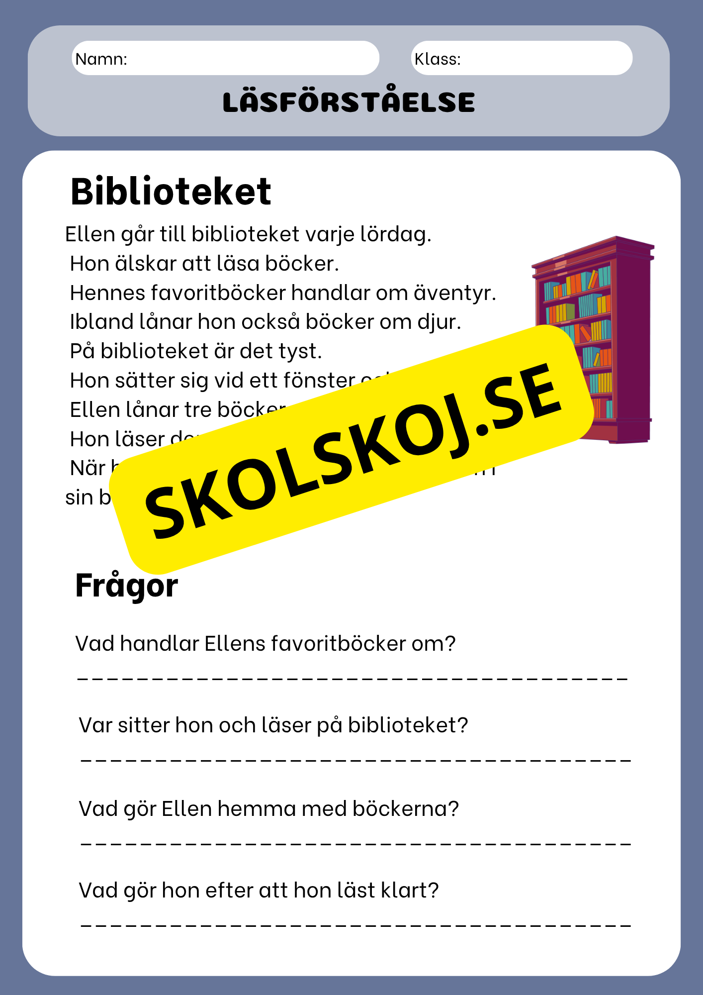 Läsförståelse med korta berättelser