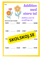 Addition med stora tal