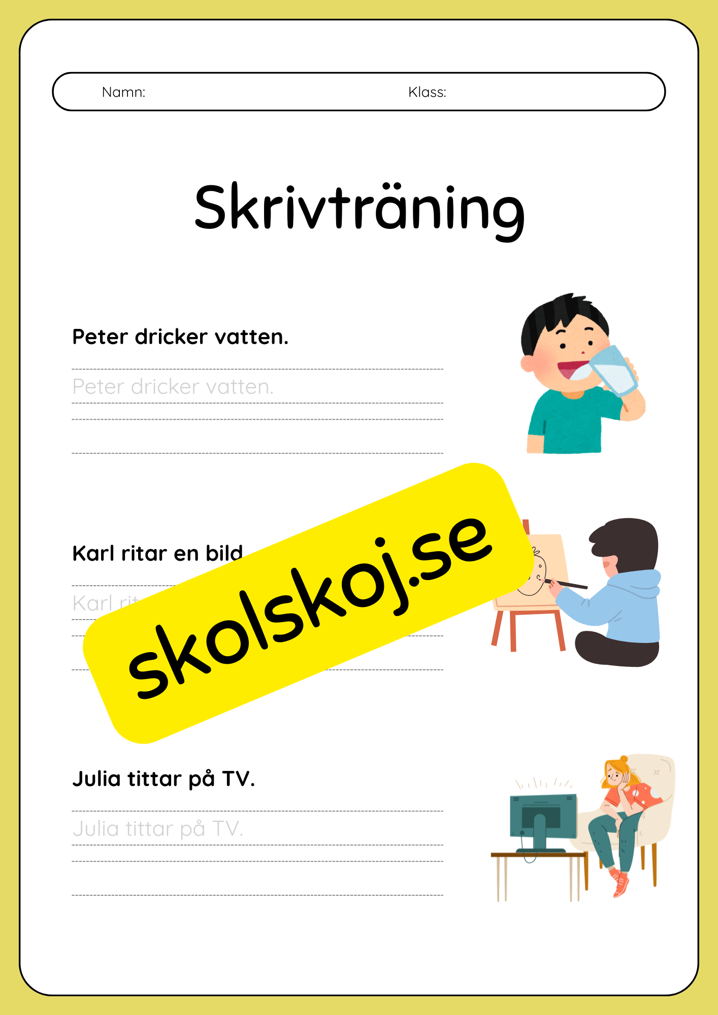 Häfte - Skrivträning