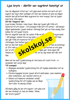 Ljusets hemligheter - Faktatext + frågor och experiment - Årskurs 4 - 6