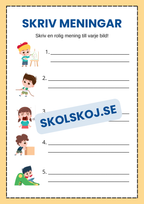 Skriv meningar - Häfte