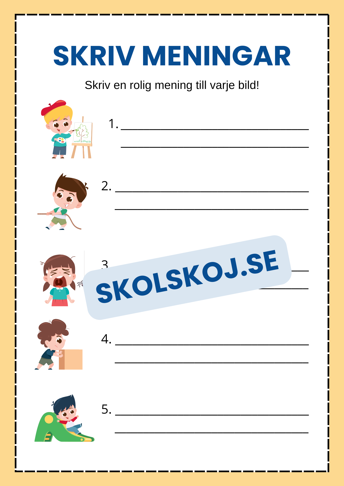 Skriv meningar - Häfte