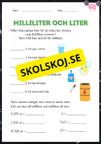 Milliliter och liter - Häfte