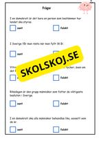 Vad är demokrati? - Årskurs 4 - 6 (18 sidor)