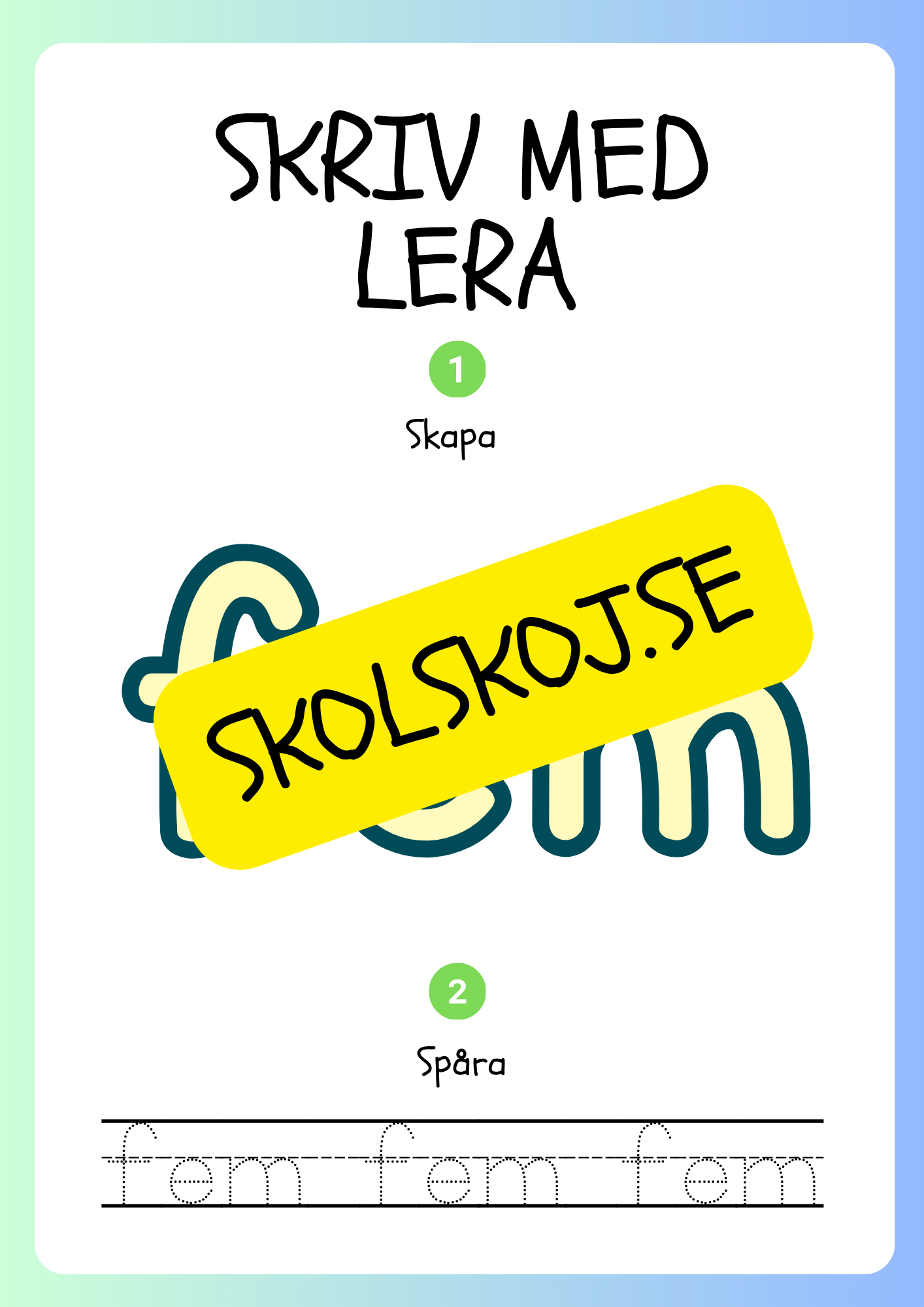 Skriv med lera - Siffror och tal - 1 - 20