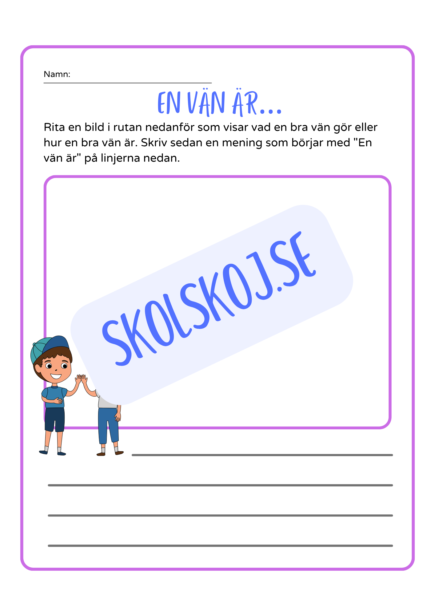 En vän är - Häfte
