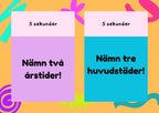 Nämn två, nämn tre! – Ett kul och färgsprakande quiz