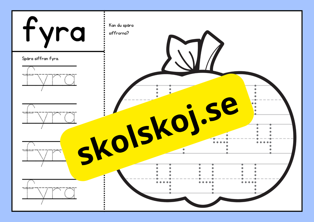 Spåra siffrorna - 0 - 9 - Häfte