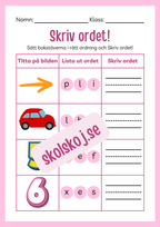 Häfte - Skriv ordet