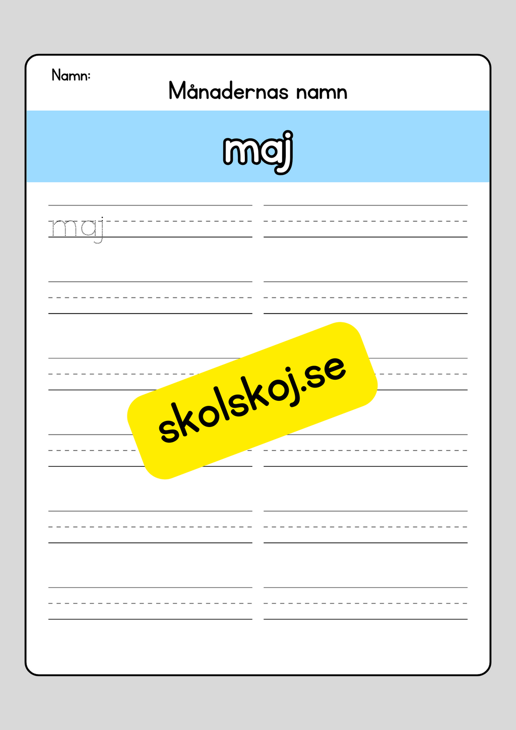 Lär dig skriva månadernas namn