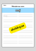 Lär dig skriva månadernas namn