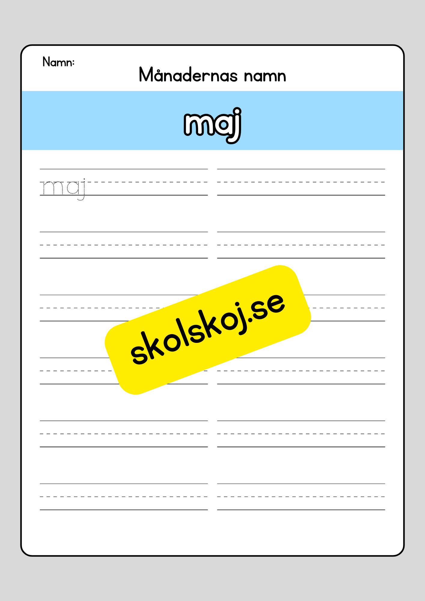 Lär dig skriva månadernas namn